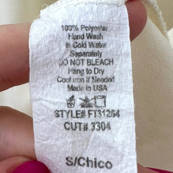 Women’s Boutique Cream Ivory Flowy Blouse Beaded Sleeve Detail Small - Picture 8 of 12